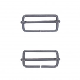 Sliding bar adjuster buckle - black nickel Lopa (set of 2)