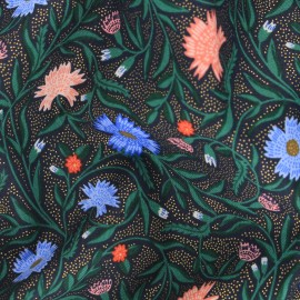 Tissu coton Rifle Paper Co. Vintage garden - Aster - bleu nuit x 10cm