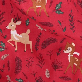 Tissu popeline de coton Rudolph x 10cm