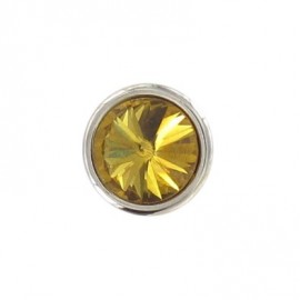 Round-shaped rhinestone button - yellow