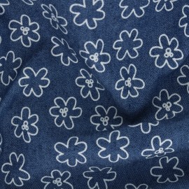 Tissu jean fluide élasthanne Daisy - bleu brut