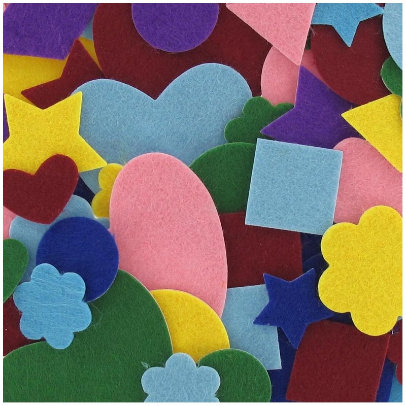 Feltfabric Stickers kit of different shapes multicolored Ma Petite