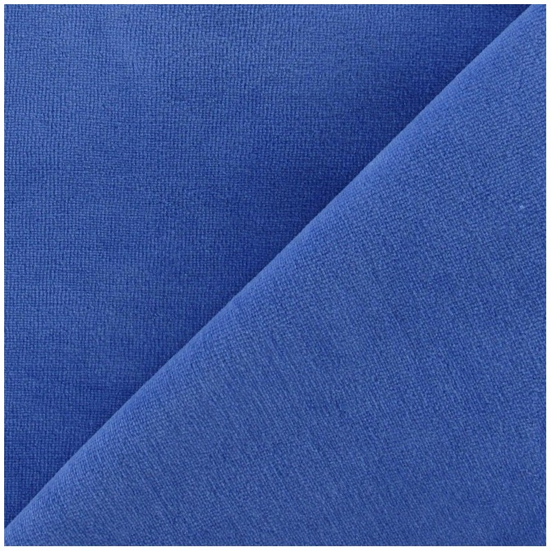 Jersey sponge velvet fabric french blue x 10cm Ma Petite Mercerie