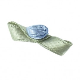 ♥ Butterfly Ribbon Flower to glue/to sew - blueish grey ♥