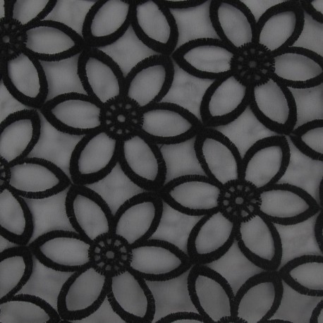 fabric organza embroidered 10cm flowers larger