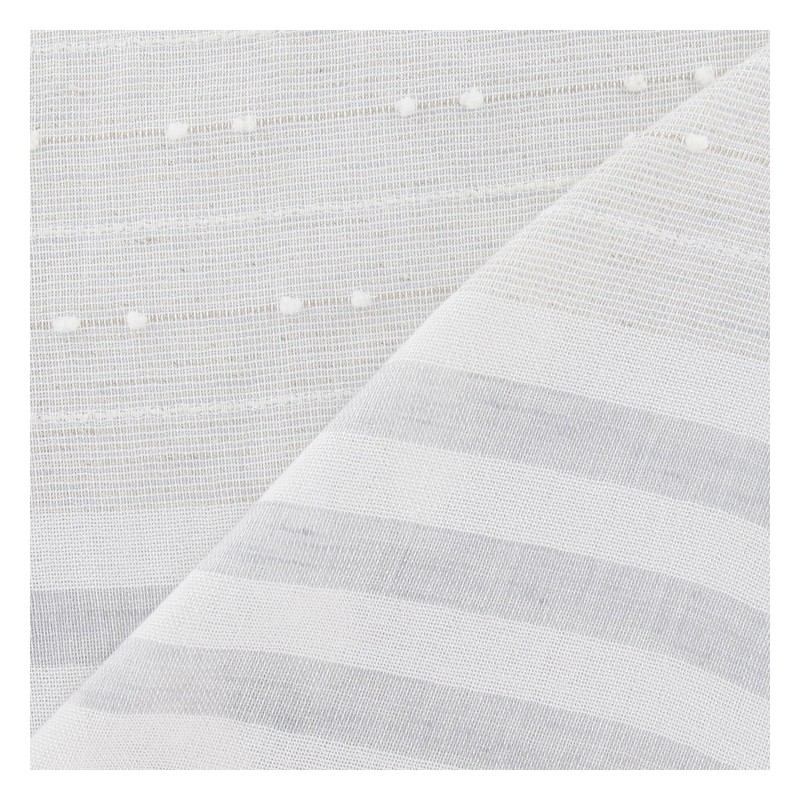 Plumetis / Stripes Linen gauze Fabric Pale Grey x 10cm Ma Petite Mercerie