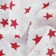 Tissu dévoré étoiles rouge x 10cm