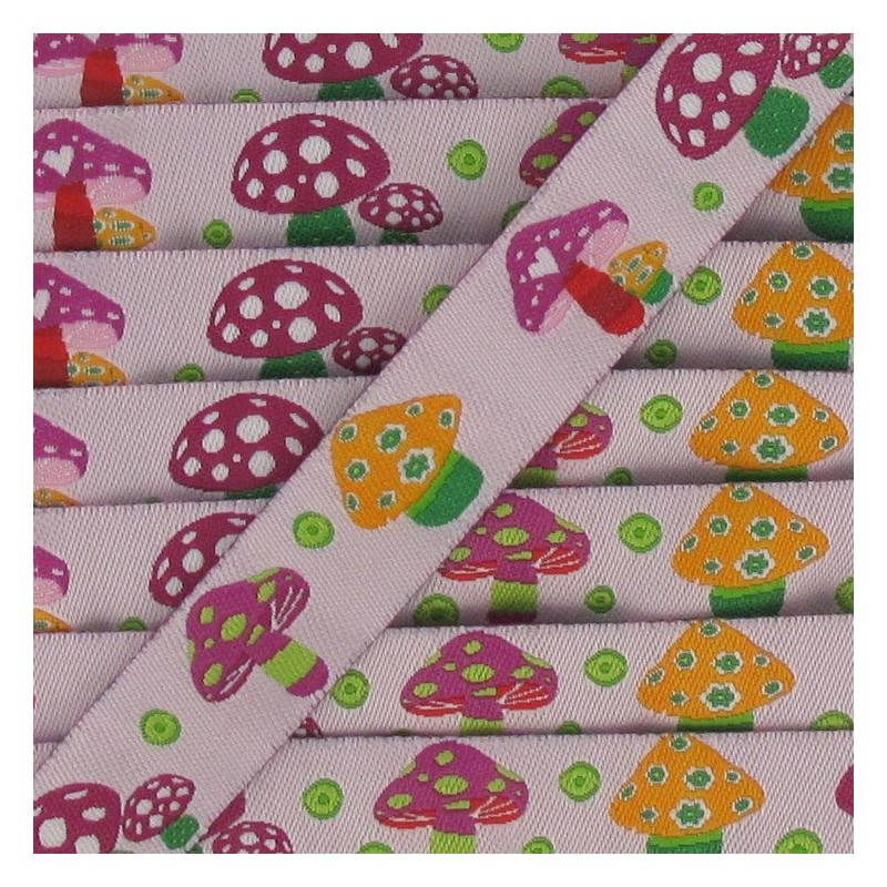 Jacquard Braid trimming Ribbon Mushroom Pink Ma Petite Mercerie