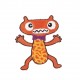 Little Monster iron-on applique - orange