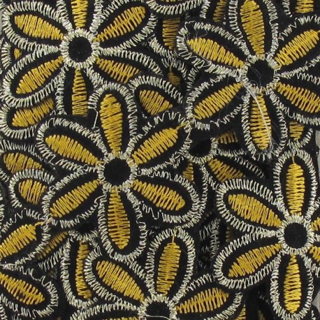 Fusible ribbon, India Flowers x 50cm - Yellow