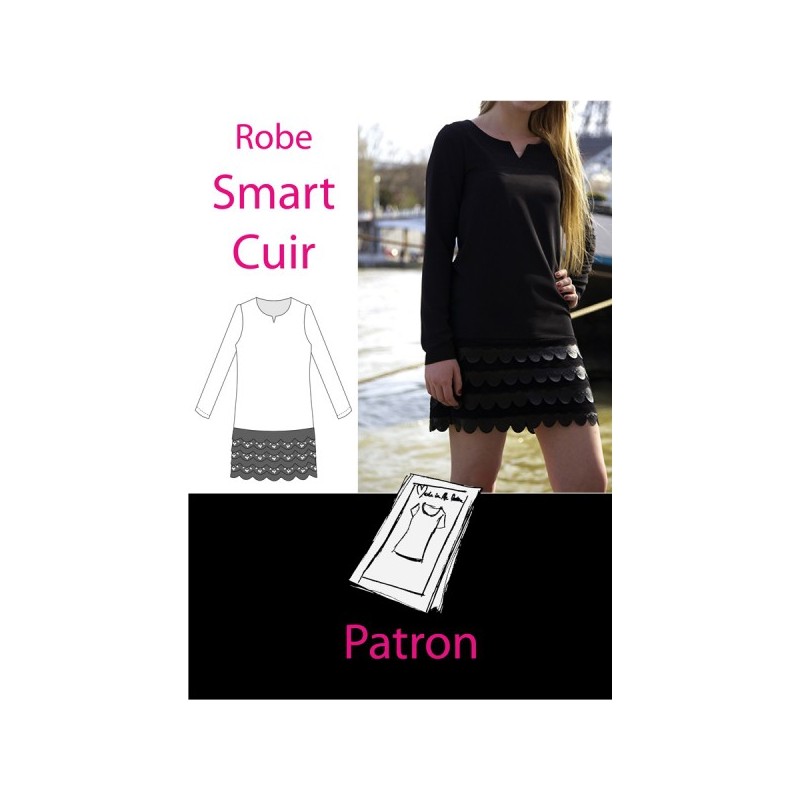 "Smart leather dress" sewing pattern multicolored