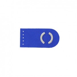 ♥ Sew-on leather snap fastener Summer - royal blue/silver ♥