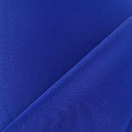 Tissu crèpe envers satin bleu x 10cm