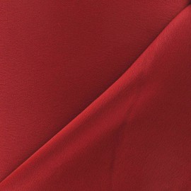 Crepe with satin reverse side Fabric - dark red x 10cm