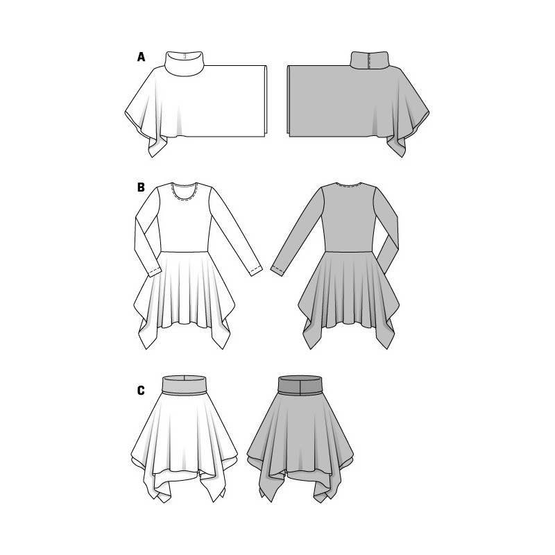 Patron Femme Robe & Tshirt & Jupe Burda n°7144