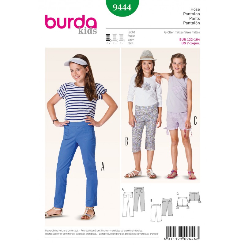 Pants Sewing Pattern Burda n°9444 Ma Petite Mercerie