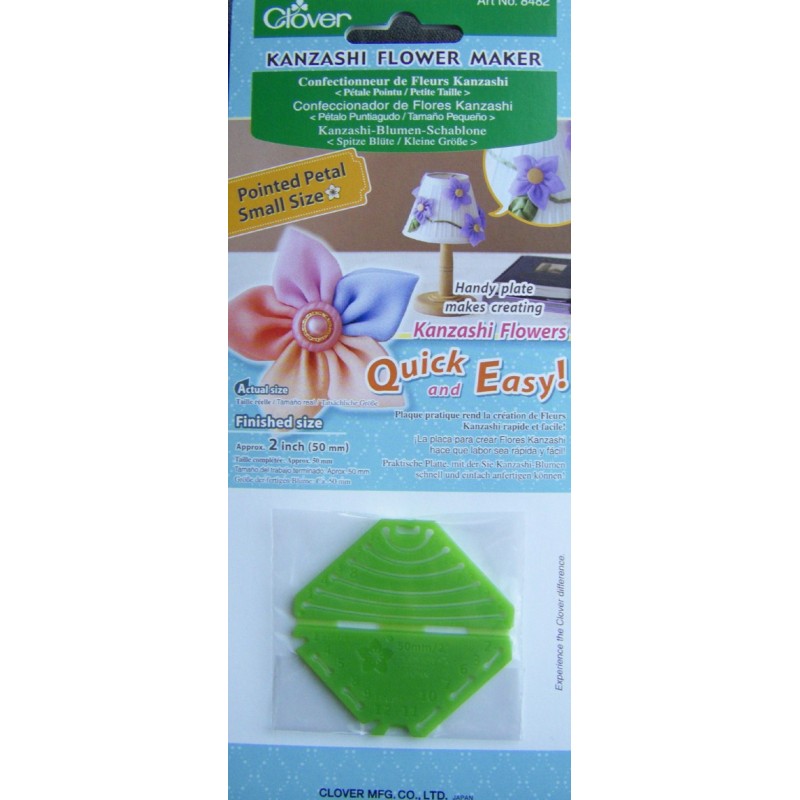 Kanzashi flower maker 50 mm, pointed petals green Ma Petite Mercerie