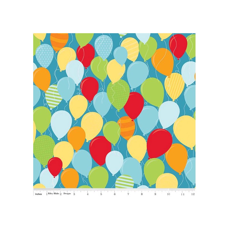 Fabric Surprise balloons blue x 10cm Ma Petite Mercerie