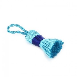 Petit Pompon Rayonne Turquoise x 40mm