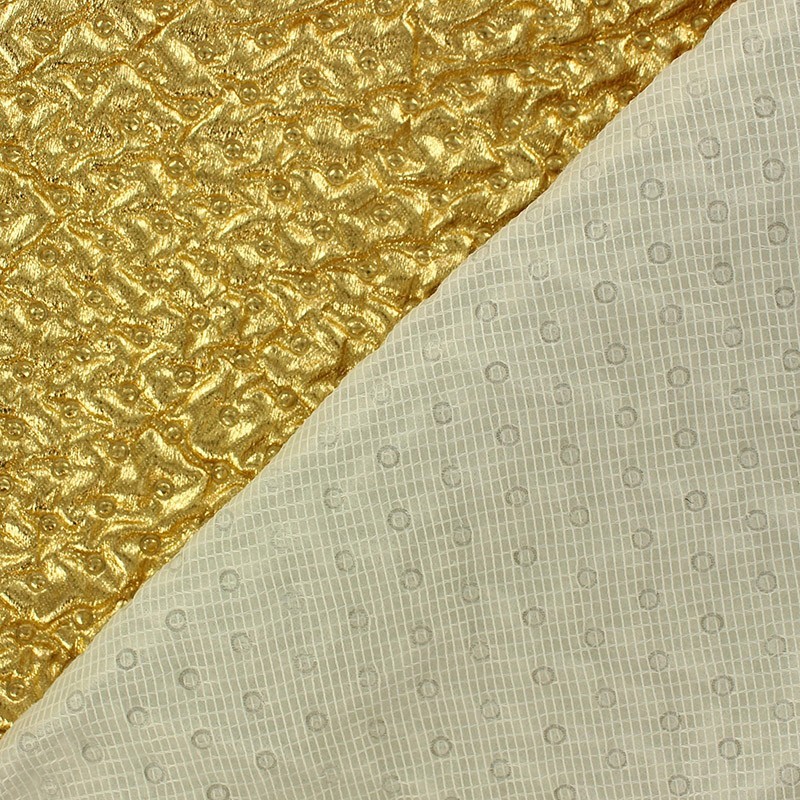 Gathered Recto Quilted Lining Fabric Gold x 10cm Ma Petite Mercerie