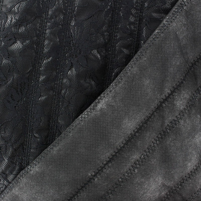 Serrated Recto Quilted Lining Fabric Black x 10cm Ma Petite Mercerie
