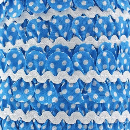 Fantasy serpentine with white polka dots - blue