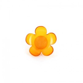 Bouton polyester Petite Pâquerette Orange