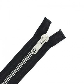 Aluminium biker Separating zipper - black