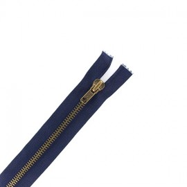 Brass Separating zipper - navy blue