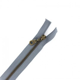 Brass Separating zipper - light grey