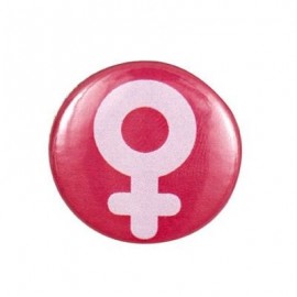 Badge rond motif féminin
