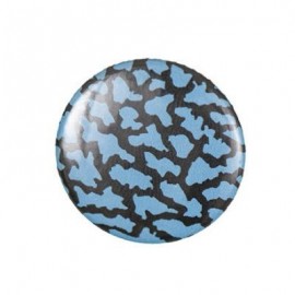 Crackled-effect Pin-on button badge - turquoise