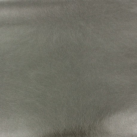 Faux soft leather - metallic steel x 10cm