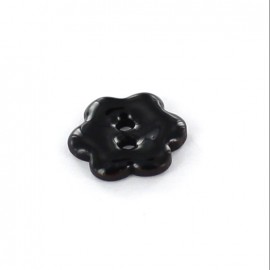 Bouton Coco Laqué Flower noir 