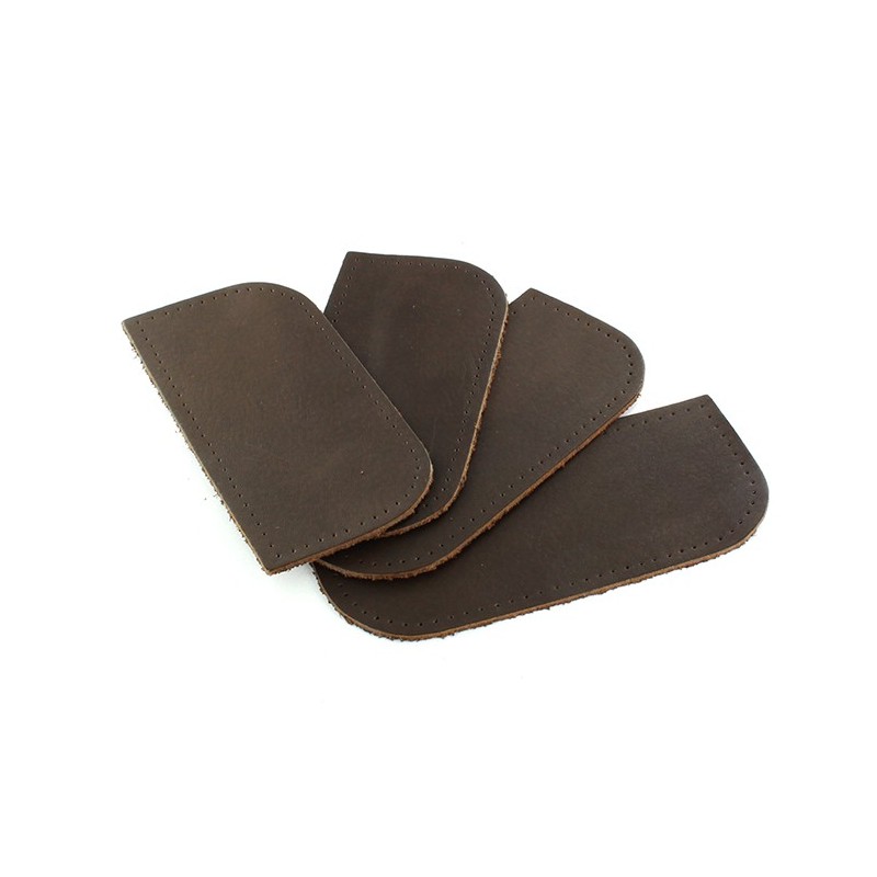 Reinforced leather corner brown x 4 Ma Petite Mercerie