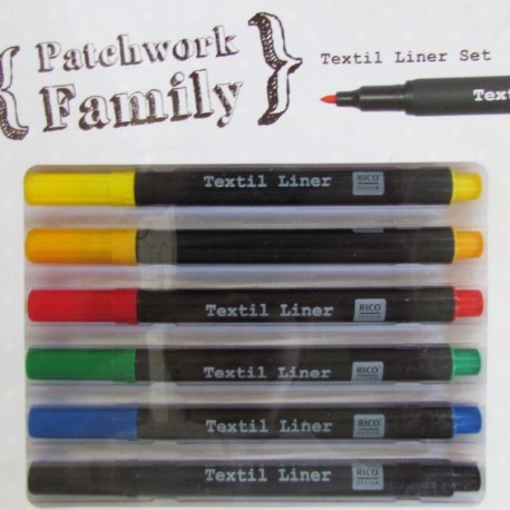 Textil liner set of 6 colors - multicolored