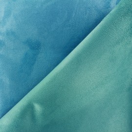 Bicolour thick Suede fabric Alaska - turquoise/aqua x 10cm