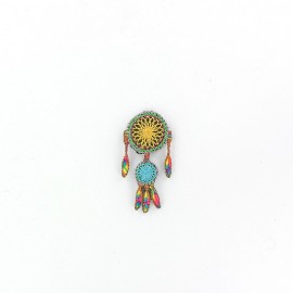 Embroidered Dream catcher iron-on applique - multicolored