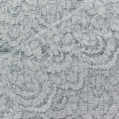 Lace lurex ribbon Camille - silver