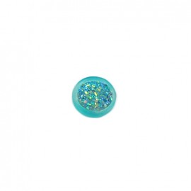 Bouton polyester Glittery azur
