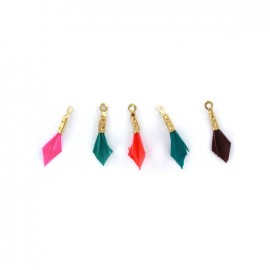 Plume pendant - Koralle - set of 5