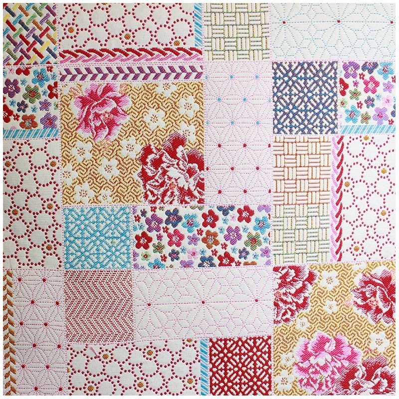 Jacquard Upholstery fabric Jacquard Saya patch Fabric in mandarine