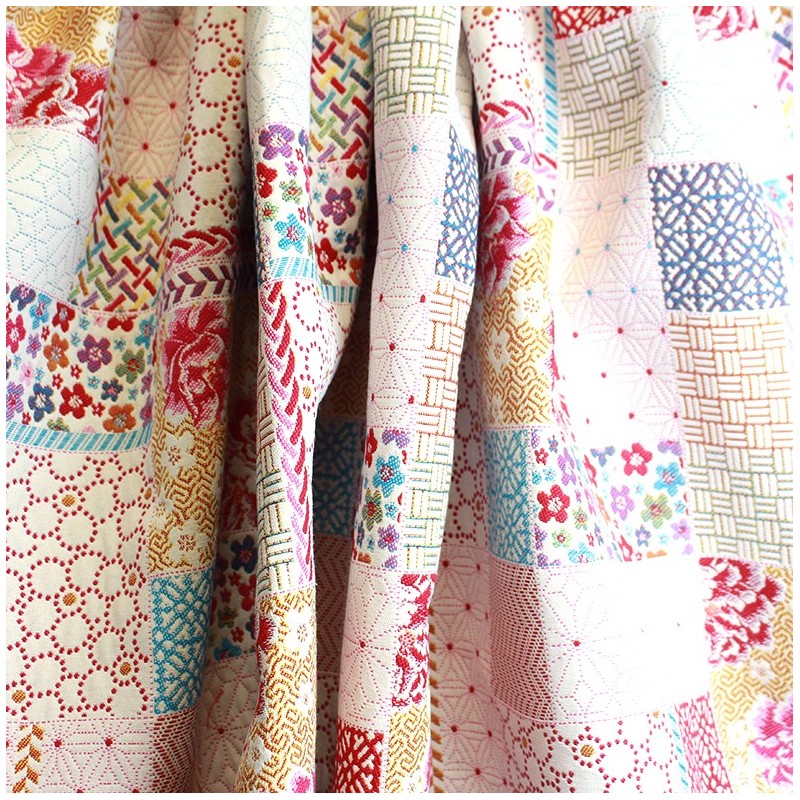 Jacquard Upholstery fabric Jacquard Saya patch Fabric in mandarine