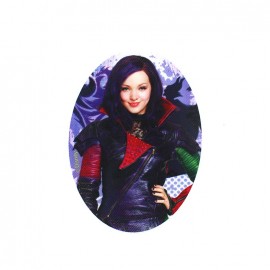 Iron on canvas patch ovale Descendants - Mal C