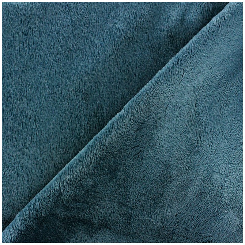 Minkee velvet fabric petrol blue x 10cm Ma Petite Mercerie