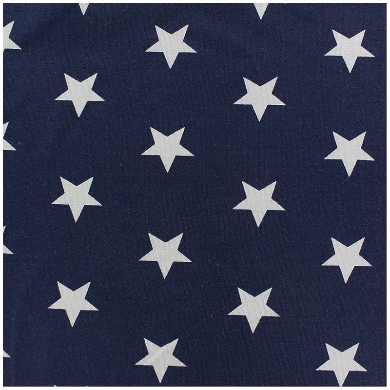 Poppy jersey fabric Stars navy x 10cm Ma Petite Mercerie