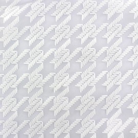 Organza Fabric Houndstooth - white x 19cm