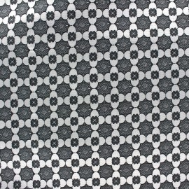 ♥ Coupon 80 cm X 120 cm ♥ Tissu jacquard stretch Alhambra - noir