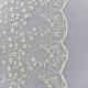 Tissu tulle dentelle brodée Petites Fleurs - crème x 10 cm