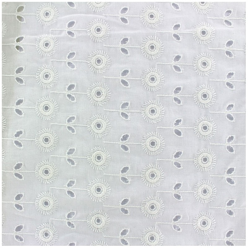 English embroidery fabric paquerette  white x 10cm  ma petite mercerie